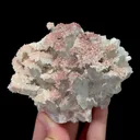 Natural Clear Quartz Cluster with Red Calcite, Mineral Specimen:Daye,Hubei (95*90*45MM) - image 4