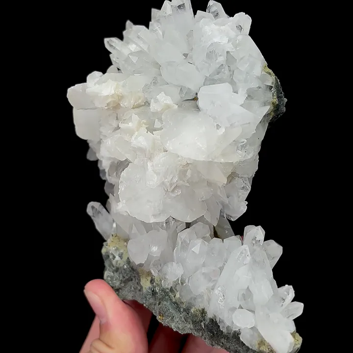 Natural Clear Quartz Clusters and Calcite, Mineral Specimen: Fujian,China  (105*115*50MM) - image 2