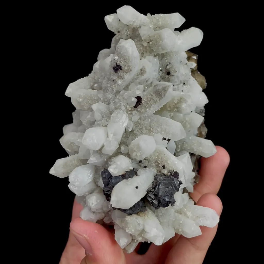 Natural Clear Quartz Clusters and Calcite, Mineral Specimen: Inner Mongolia,China (100*85*90MM) - image 3