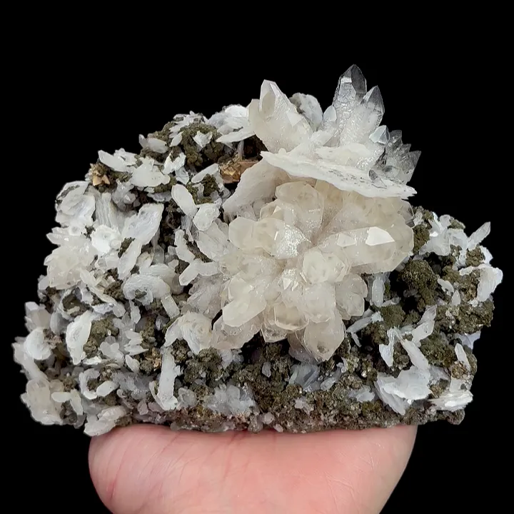Natural Clear Quartz Clusters and Calcite, Mineral Specimen: Inner Mongolia,China (140*105*65MM) - image 5
