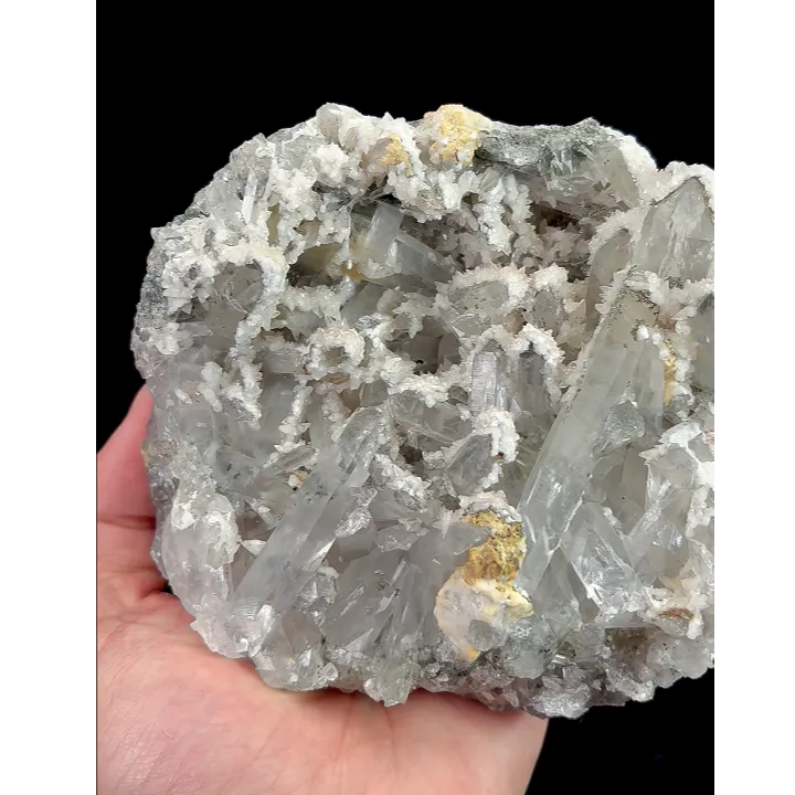 Natural Clear Quartz Clusters and Calcite, Mineral Specimen:Daye,Hubei (120*120*60MM) - image 3