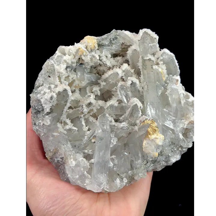 Natural Clear Quartz Clusters and Calcite, Mineral Specimen:Daye,Hubei (120*120*60MM) - image 2