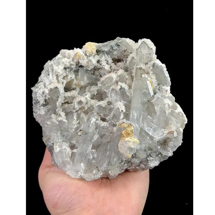 Natural Clear Quartz Clusters and Calcite, Mineral Specimen:Daye,Hubei (120*120*60MM) image