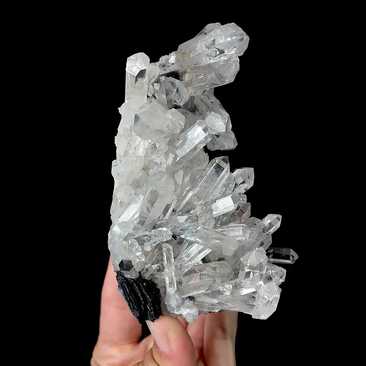 Natural Clear Quartz Clusters and Specularite, Mineral Specimen:Jinlong,Guangdong (80*135*50MM) - image 2