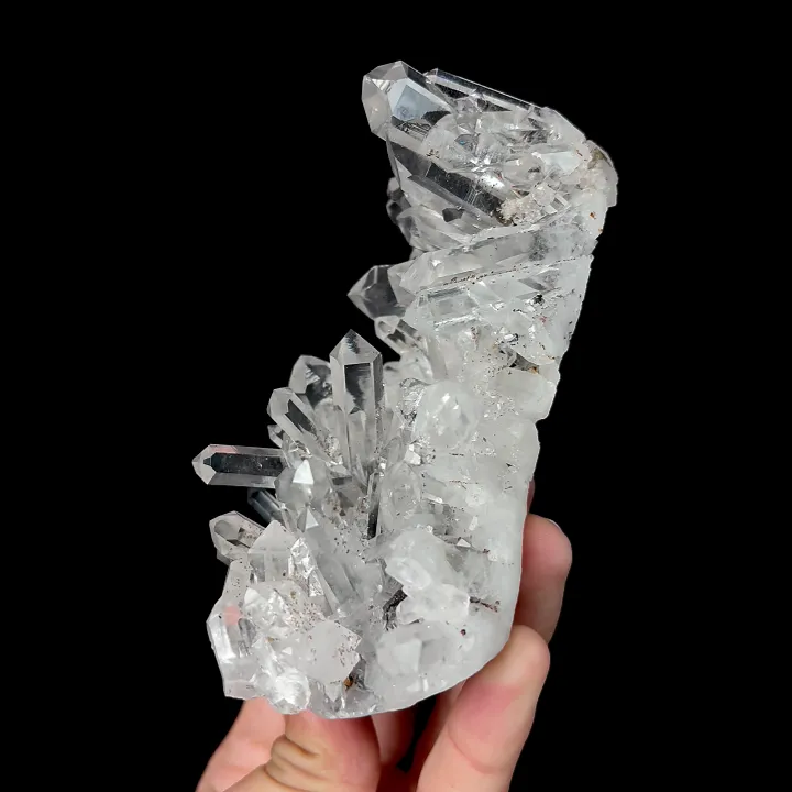Natural Clear Quartz Clusters and Specularite, Mineral Specimen:Jinlong,Guangdong (80*135*50MM) - image 5
