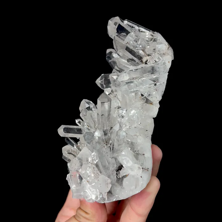 Natural Clear Quartz Clusters and Specularite, Mineral Specimen:Jinlong,Guangdong (80*135*50MM) - image 4