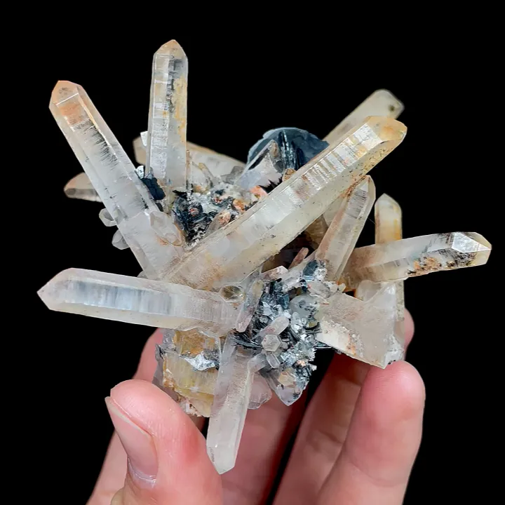 Natural Clear Quartz Clusters and Specularite, Mineral Specimen:Jinlong,Guangdong (85*100*50MM) - image 2