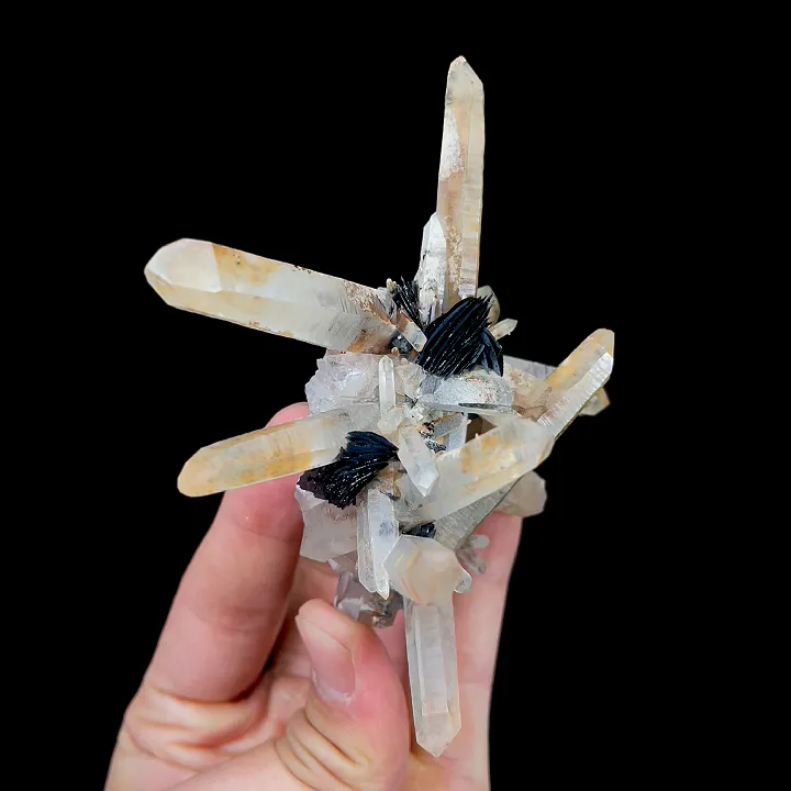 Natural Clear Quartz Clusters and Specularite, Mineral Specimen:Jinlong,Guangdong (85*100*50MM) - image 3