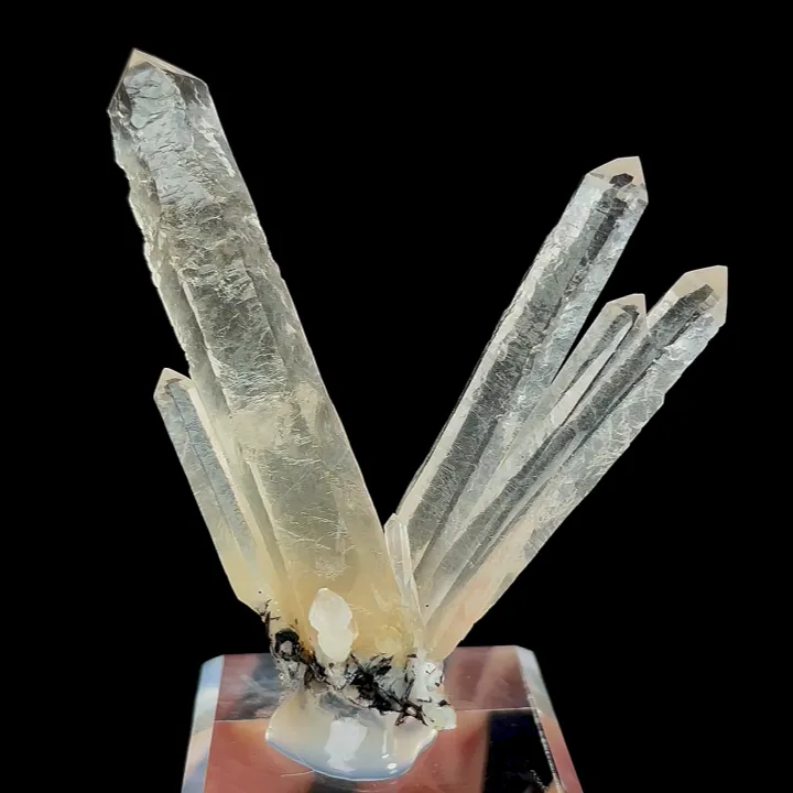 Natural Clear Quartz Tower and Specularite, Mineral Specimen:Jinlong,Guangdong (65*15*65MM) - image 4