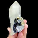 Natural Clear Quartz Tower with Fluorite and Wolframite, Mineral Specimen: Yaogangxian,Hunan (85*100*35MM) - image 4