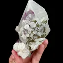 Natural Clear Quartz with Purple Fluorite and Calcite, Mineral Specimen:Yaogangxian,Hunan (95*110*75MM) - image 4