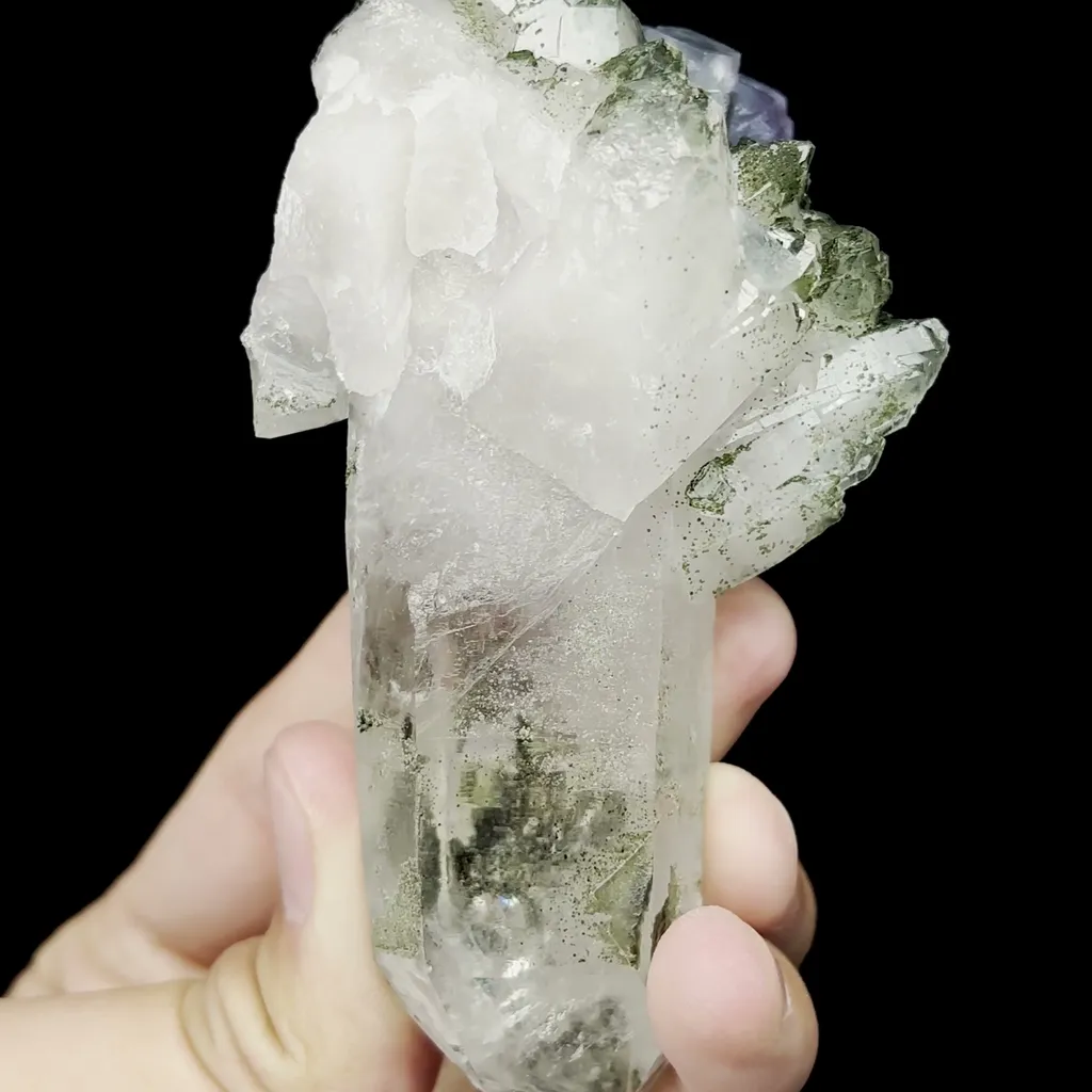 Natural Crystal and Blue Fluorite Mineral Specimen,High Quality Specimen,YAO GANG XIAN,HUNAN,CHINA(50*55*107mm) - image 4