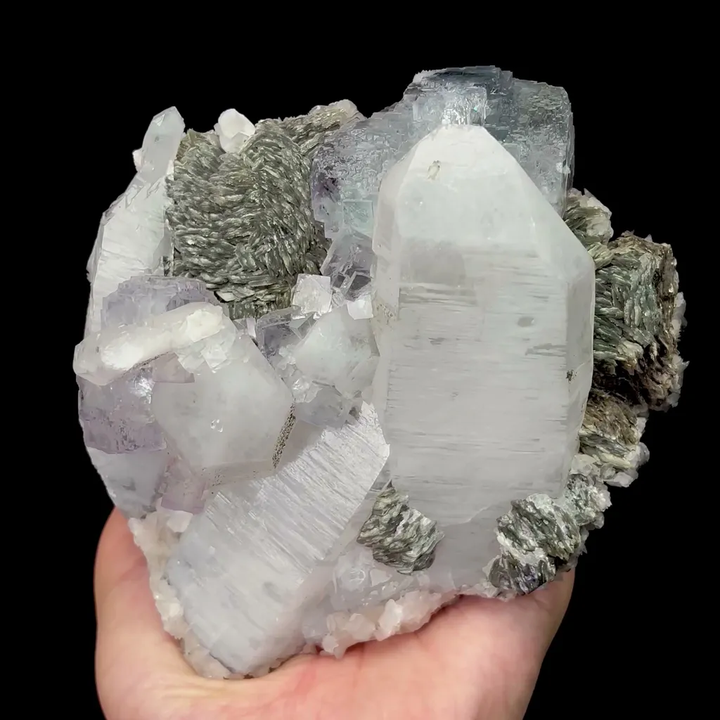 Natural Crystal and Fluorite Mineral Specimen,High Quality Specimen,YAO GANG XIAN,HUNAN,CHINA(125*118*67mm) image