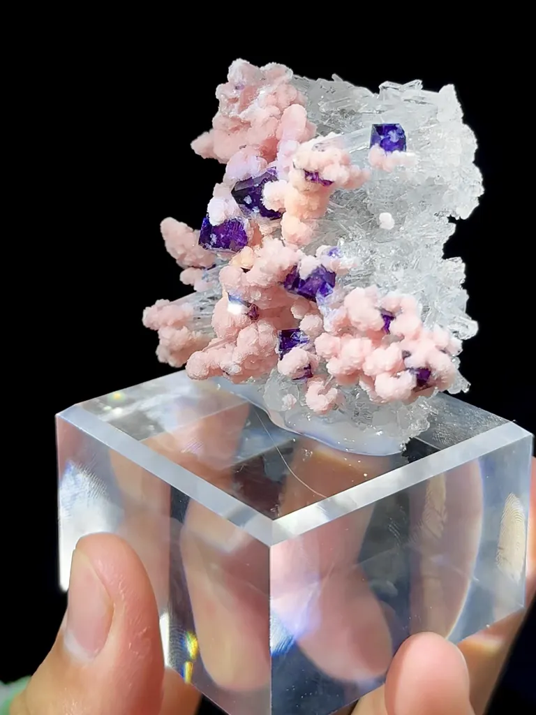 Natural Crystal and Rhodochrosite Coexist comes from Wuzhou,Guangxi 60*20*45MM - image 5
