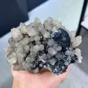 Natural Crystal Clusters and Mirror Iron Ore coexist come from Inner Mongolia,China 130*70*95MM - image 1