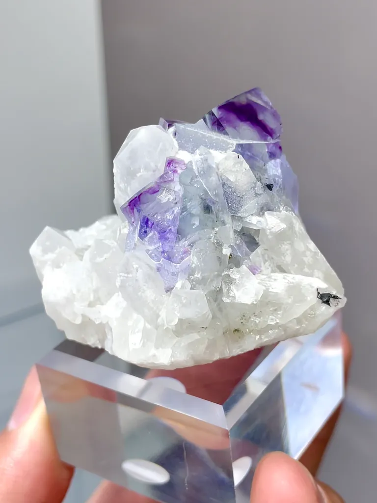 Natural Crystal Clusters and Purple Phantom Fluorite coexist comes from Yaogangxian,Hunan 50*40*35MM - image 4