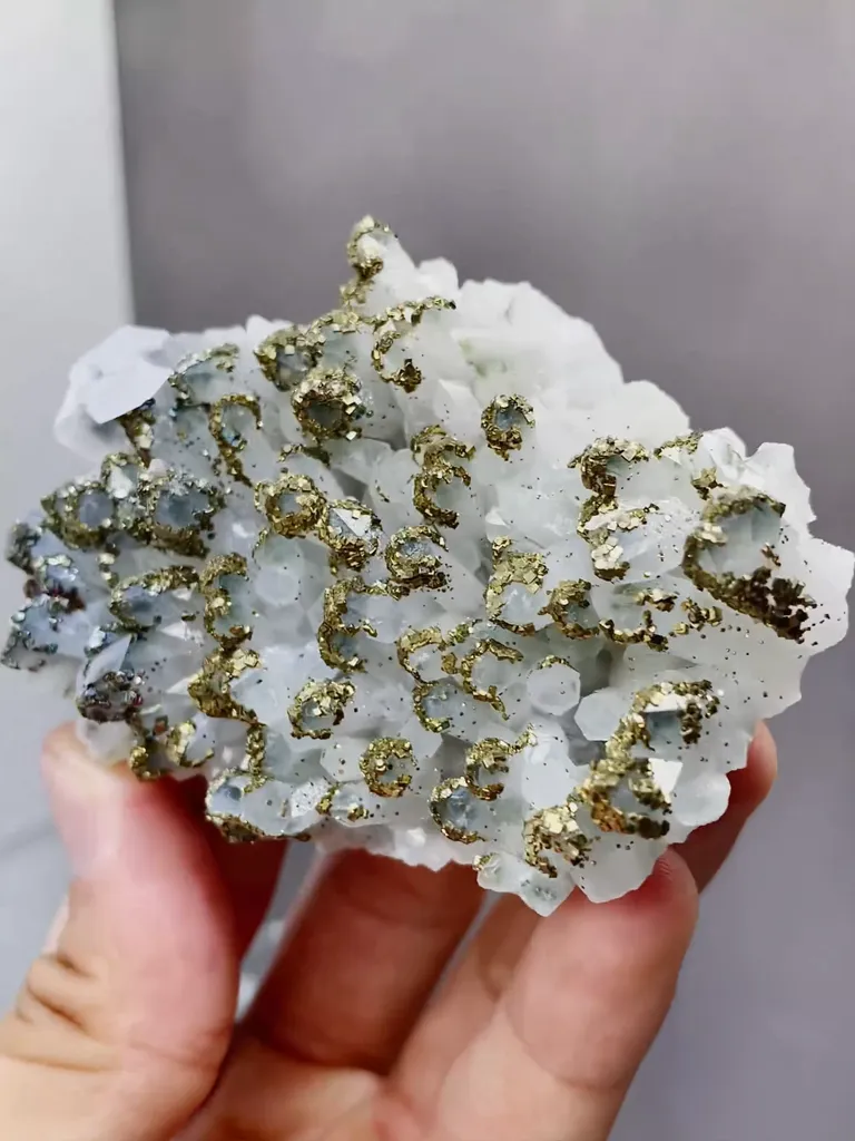 Natural Crystal Clusters coexist with Pyrite comes from Fujian,China 75*25*55MM - image 3