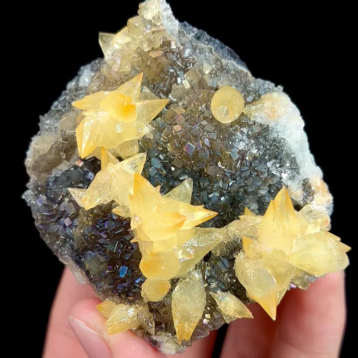 Natural Cubic Fluorite and Calcite, Mineral Specimen:Guizhou,China (65*60*30MM) - image 3