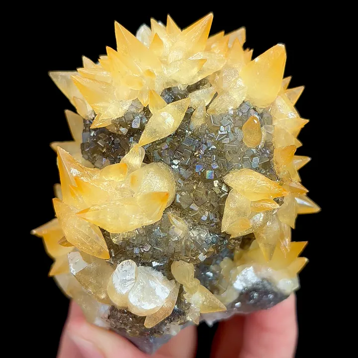 Natural Cubic Fluorite and Calcite, Mineral Specimen:Guizhou,China (70*80*50MM) image
