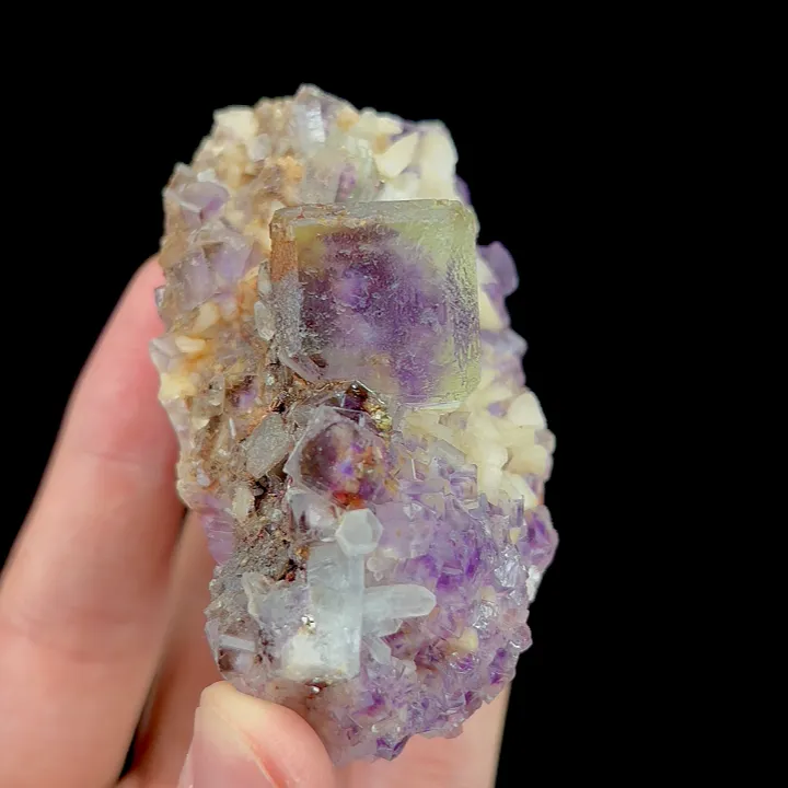 Natural Cubic Fluorite and Dolomite Mineral Specimen,High Quality Specimen:SHANGBAO,HUNAN,CHINA(86*50*42mm) - image 2