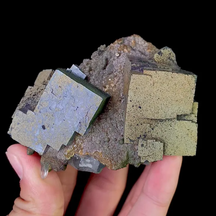 Natural Cubic Fluorite and Pyrite, Mineral Specimen:Yaogangxian,Hunan (75*60*50mm) - image 5