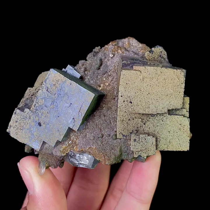 Natural Cubic Fluorite and Pyrite, Mineral Specimen:Yaogangxian,Hunan (75*60*50mm) - image 6