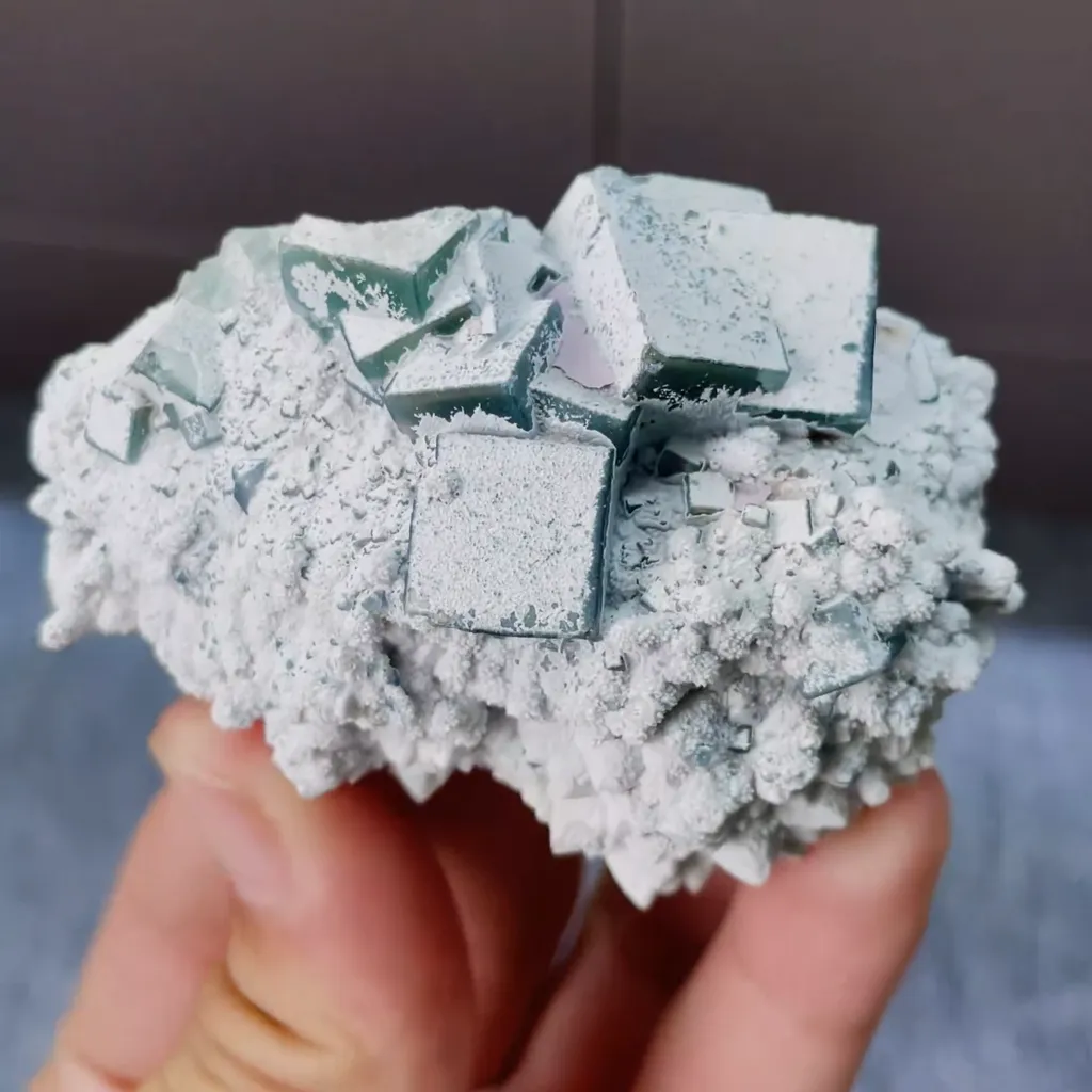 Natural Cubic Fluorite and Quartz comes from Inner Mongolia ,China 65*50*30MM - image 3