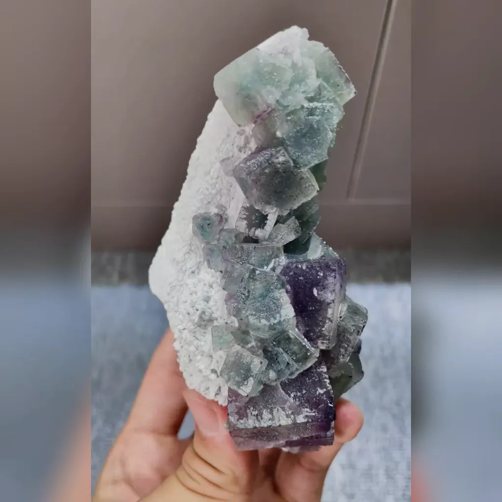 Natural Cubic Fluorite and Quartz Tower Symbiosis comes from Huanggangliang,Inner Mongolia 75*55*115MM - image 3