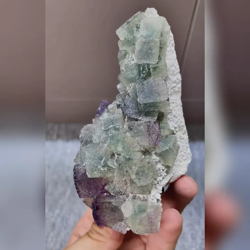 Natural Cubic Fluorite and Quartz Tower Symbiosis comes from Huanggangliang,Inner Mongolia 75*55*115MM - image 2
