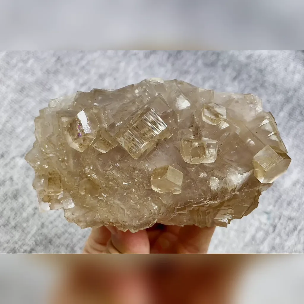 Natural Cubic Fluorite and Transparent Prismatic Calcite comes from Zhejiang,China 115*65*45MM - image 5