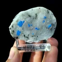 Natural Cyanotrichite Coexisting With Fluorite comes from Qinglong,Guizhou 55*20*35MM - image 3