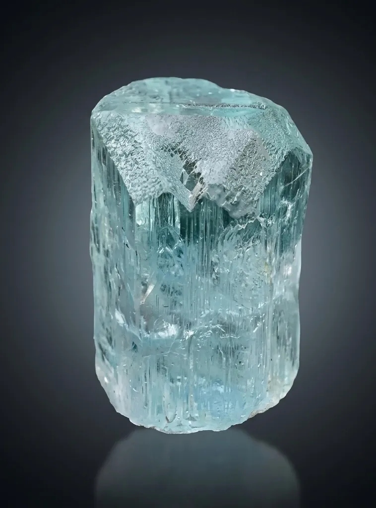 Natural DIamond Cut Blue Aquamarine Crystal from Pakistan image