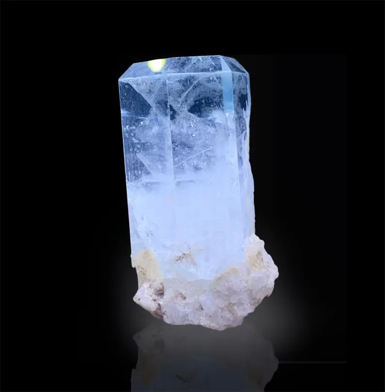 Natural Diamond Cut Terminated Aquamarine Crystal With Feldspar, Aquamarine Specimen, Raw Aquamarine, Minerals Specimen From Shigar - - image 6