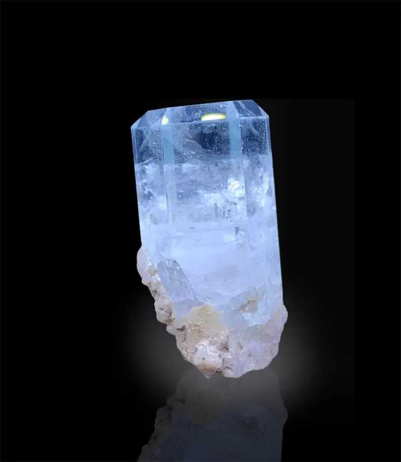Natural Diamond Cut Terminated Aquamarine Crystal With Feldspar, Aquamarine Specimen, Raw Aquamarine, Minerals Specimen From Shigar - - image 4