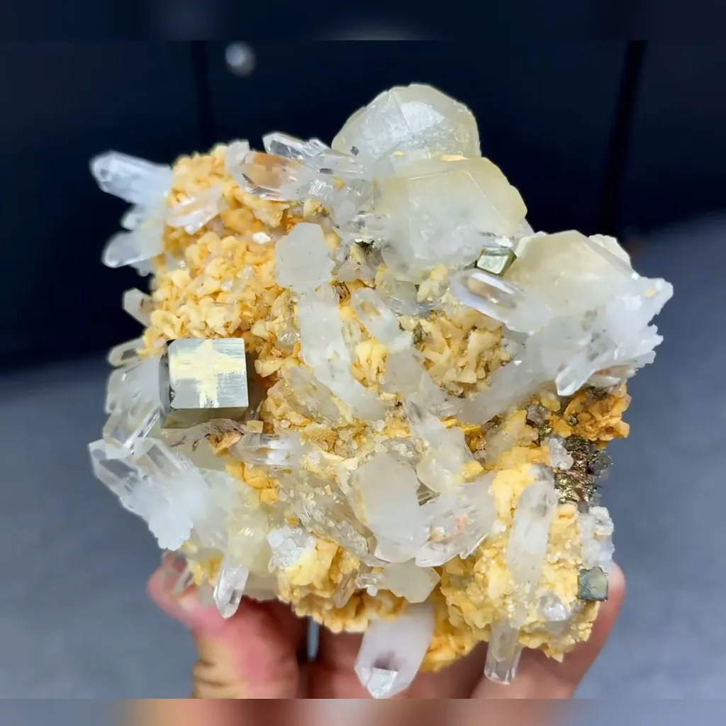 Natural Dolomite and Pyrite and Crystal Symbiosis comes from Shangbao,Hunan 150*105*65MM - image 2