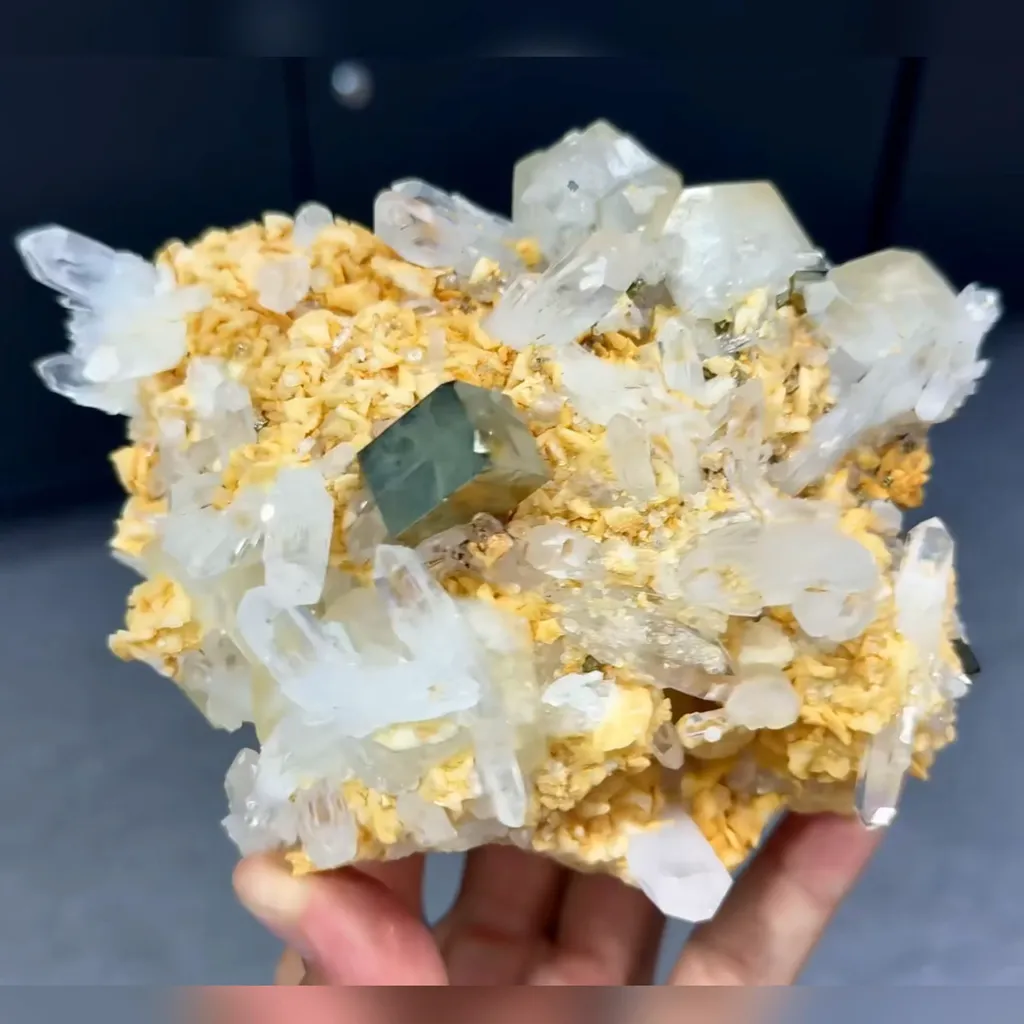 Natural Dolomite and Pyrite and Crystal Symbiosis comes from Shangbao,Hunan 150*105*65MM image