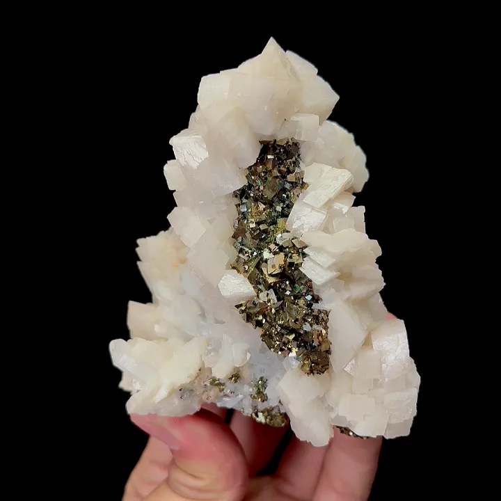 Natural Dolomite and Pyrite,Mineral Specimen:HUNAN,China (85*100*55mm) image