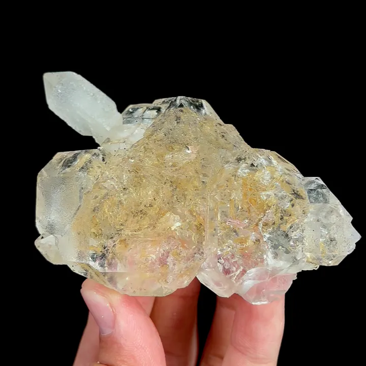 Natural Enhydro Fluorite and Quartz, Mineral Specimen: Huanggangliang,Inner Mongolia (85*60*35MM) image