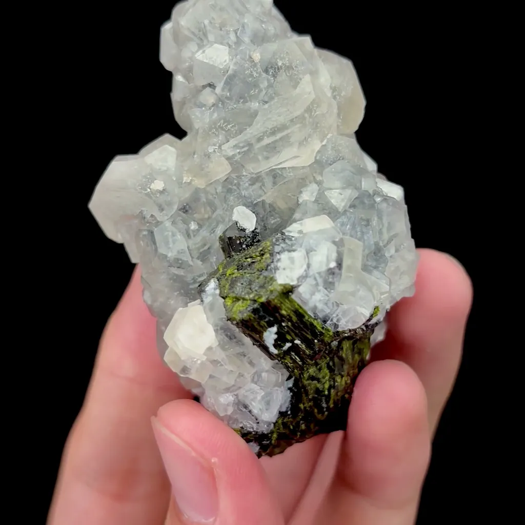 Natural Epidote and Calcite Mineral Specimen,High Quality Specimen,DAYE,HUBEI,CHINA(40*75*35mm) - image 3