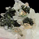 Natural Epidote and Clear Quartz Cluster, Mineral Specimen:Meigu,Sichuan (95*75*40MM) - image 3