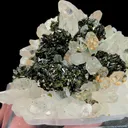 Natural Epidote and Clear Quartz Cluster, Mineral Specimen:Meigu,Sichuan (95*75*40MM) - image 2