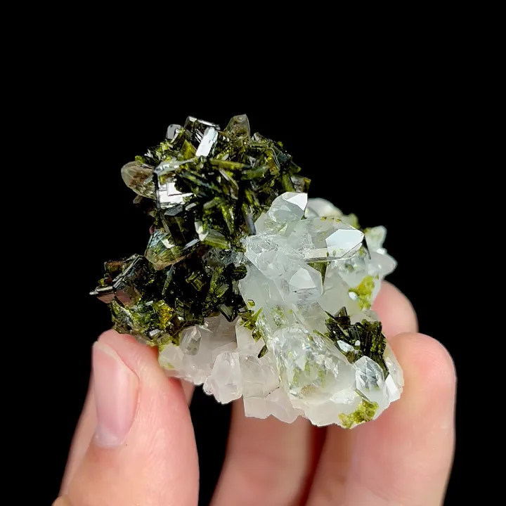 Natural Epidote and Quartz, Mineral Specimen:Sichuan,China (45*35*35MM) - image 2