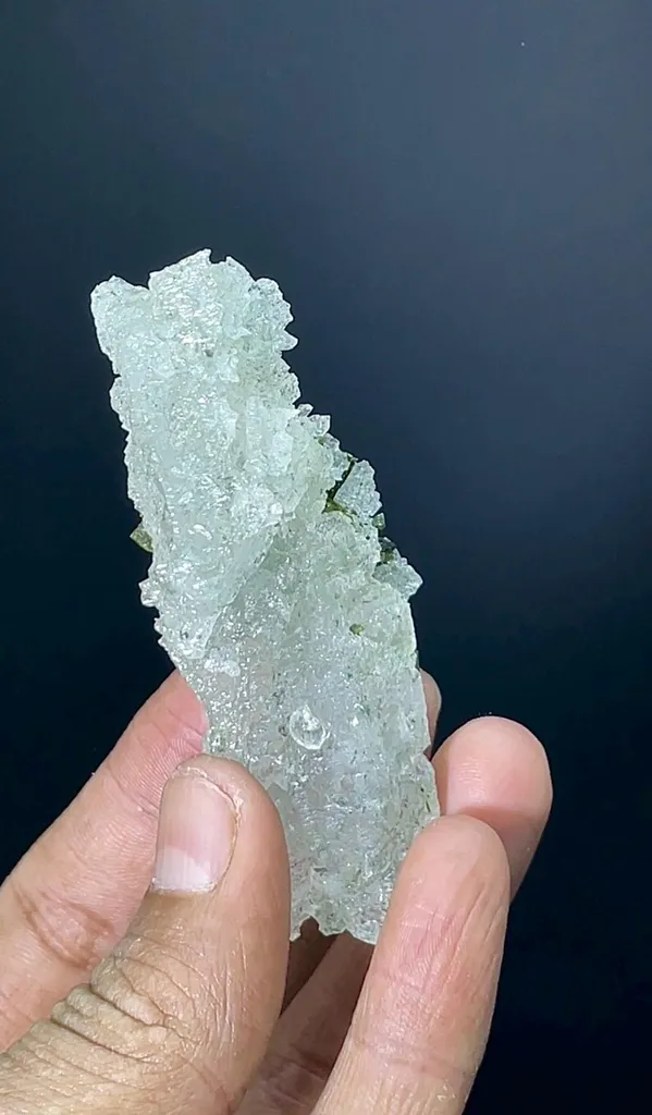 Natural Etched Terminated Epidote Cluster On Quartz, Etched Quartz, Green Epidote, Raw Epidote, Minerals Specimen From Skardu - 35 Gram - image 3