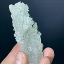 Natural Etched Terminated Epidote Cluster On Quartz, Etched Quartz, Green Epidote, Raw Epidote, Minerals Specimen From Skardu - 35 Gram - image 3