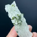 Natural Etched Terminated Epidote Cluster On Quartz, Etched Quartz, Green Epidote, Raw Epidote, Minerals Specimen From Skardu - 35 Gram - image 1