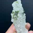 Natural Etched Terminated Epidote Cluster On Quartz, Etched Quartz, Green Epidote, Raw Epidote, Minerals Specimen From Skardu - 35 Gram - image 2