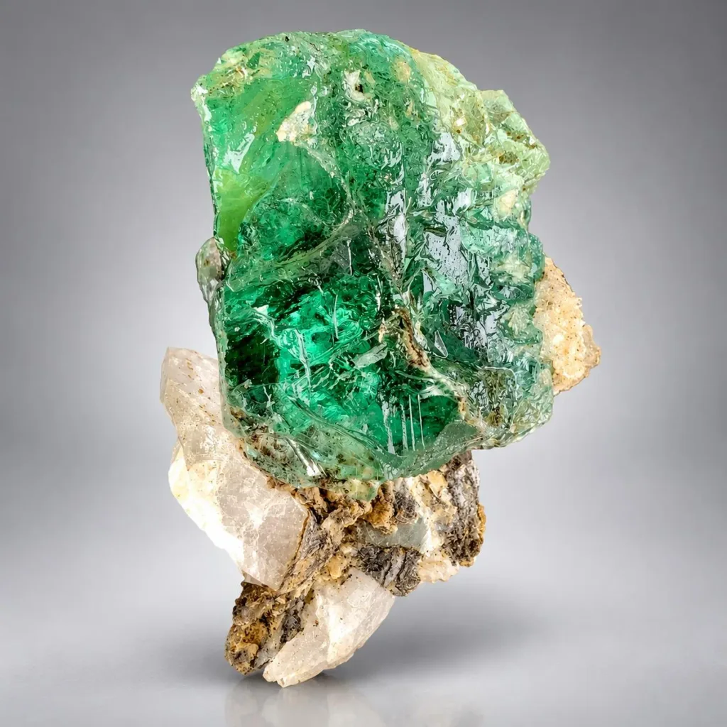 Natural Faceted Green Flourite on Mica and Albite from Pakistan - image 6