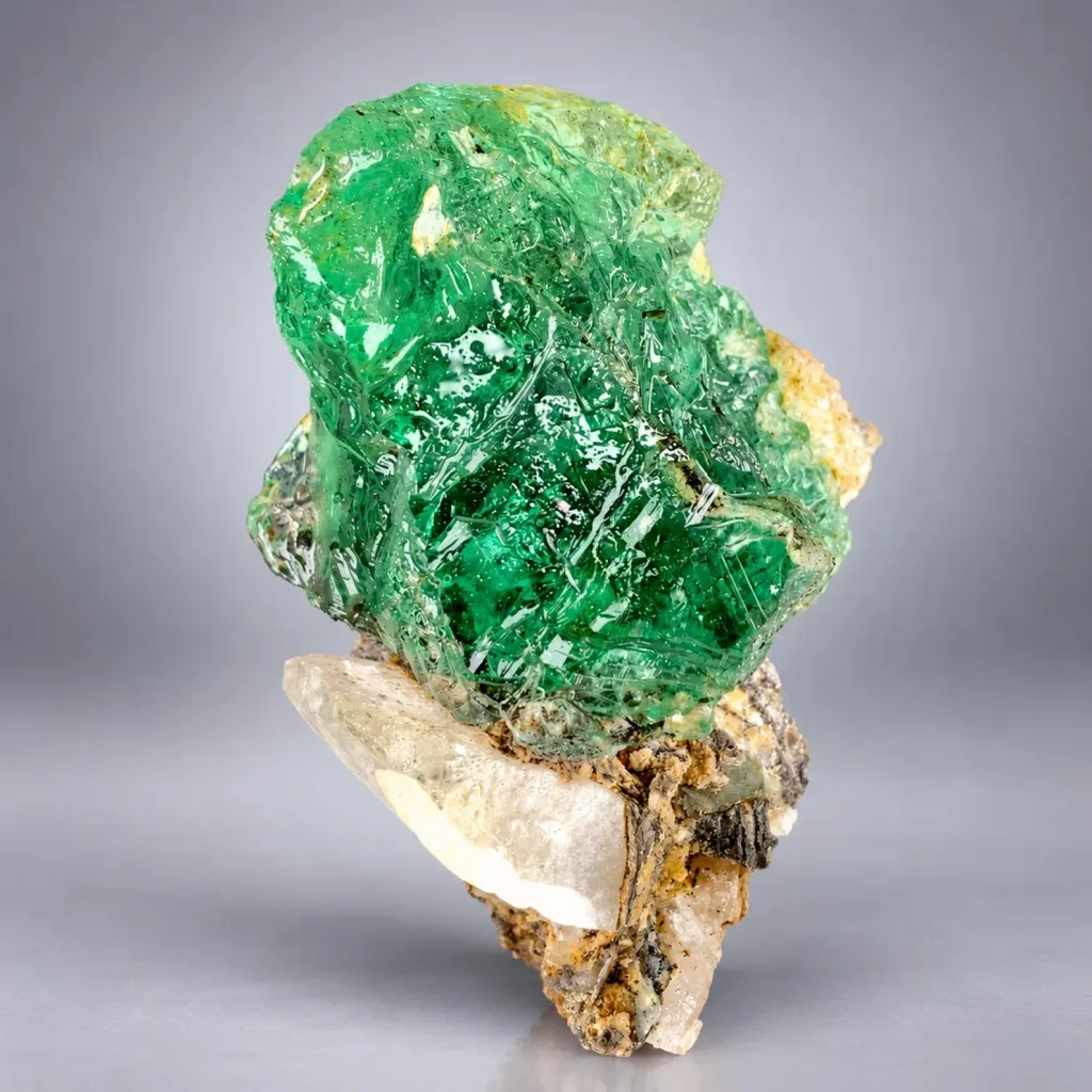 Natural Faceted Green Flourite on Mica and Albite from Pakistan - image 5