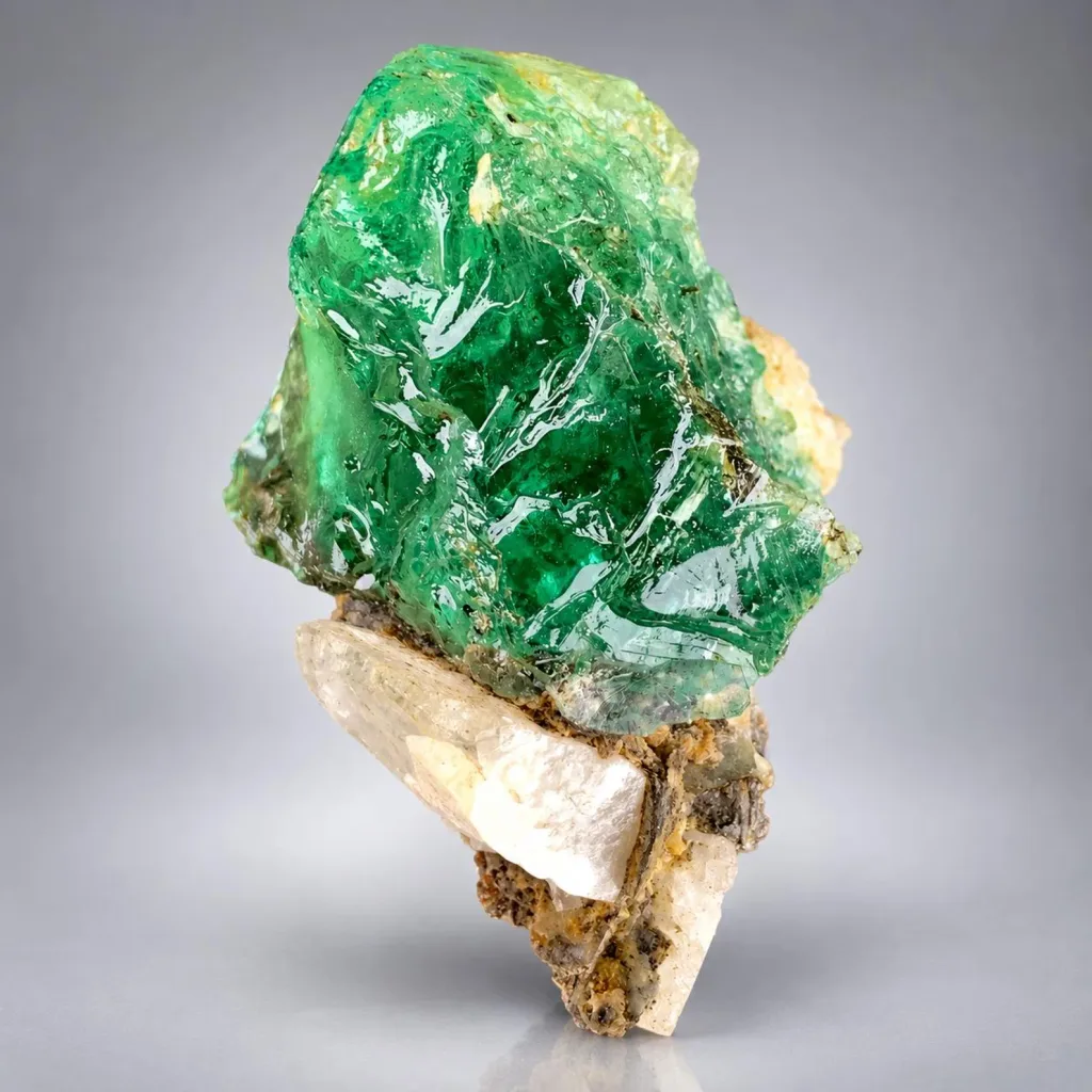 Natural Faceted Green Flourite on Mica and Albite from Pakistan - image 8