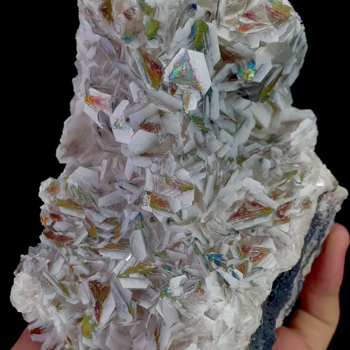 Natural Flake Calcite and Colored Pyrite, Mineral Specimen:Fujian,China (95*160*110MM) image